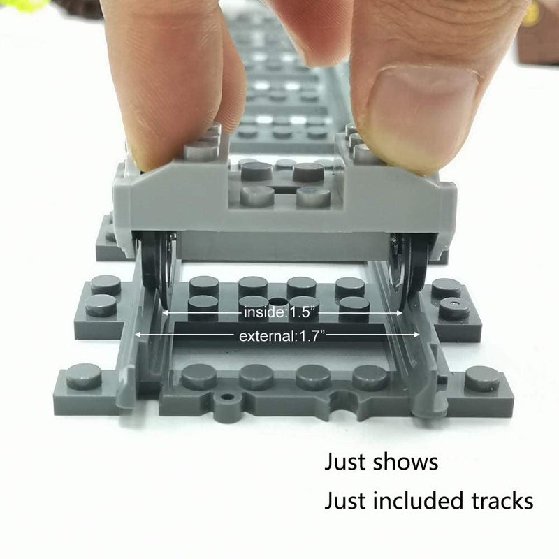 ZHX 56pcs City Train Tracks Toy Straight and Flexible Train Track Railway Extension Building Set Block Toy Compatible with Major Brand (36 Straight and 20 Flexible) - Image 5